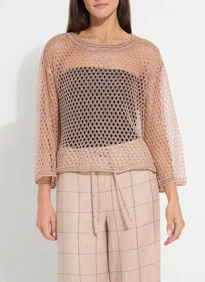 Lyssé Lettie Slouchy Metallic Net Mesh Knit In Multi