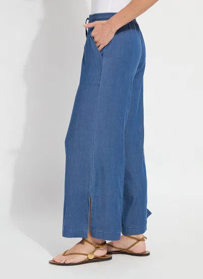 Lyssé Lilia Drawstring Ankle Wide Leg Pants In Blue