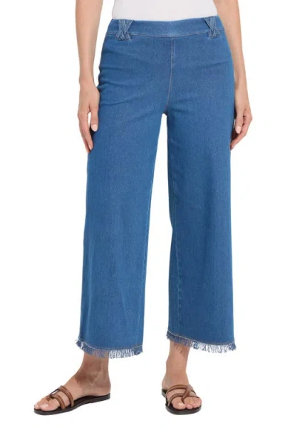 Lyssé Lysse Liloh High Waist Ankle Wide Leg Denim Pants In Blue