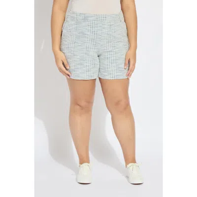 Lyssé Lysse Lily Pull-on Mid Thigh Summer Tweed Shorts In Blue