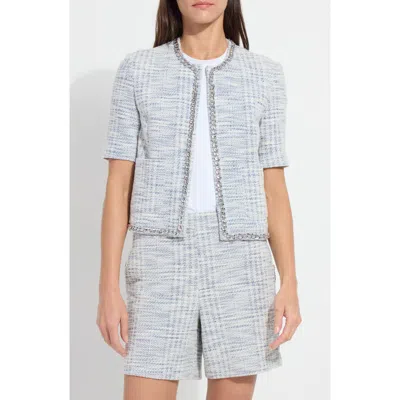 Lyssé Lysse Lily Short Sleeve Summer Tweed Jacket In Gray