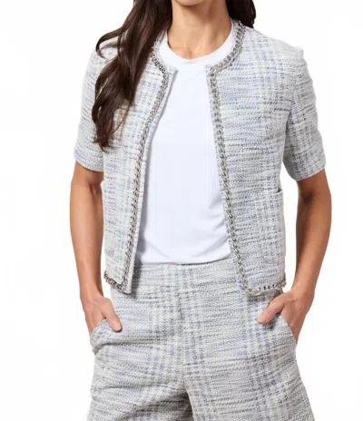 Lyssé Lysse Lily Short Sleeve Summer Tweed Jacket In Gray