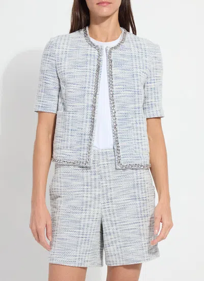 Lyssé Lysse Lily Short Sleeve Summer Tweed Jacket In Gray