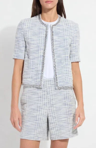 Lyssé Lysse Lily Short Sleeve Summer Tweed Jacket In Gray
