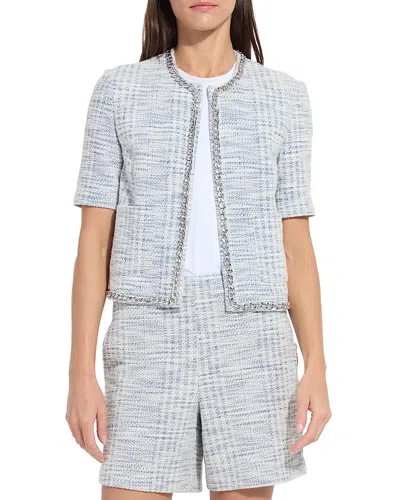 Lyssé Lysse Lily Short Sleeve Summer Tweed Jacket In Gray