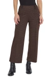 Lyssé Livia Check Crop Wide Leg Ponte Pants In Brushed Lurex Check