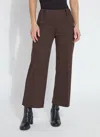 Lyssé Livia Check Crop Wide Leg Ponte Pants In Brown