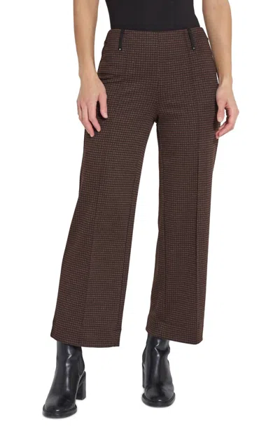 Lyssé Livia Crop Pant In Brushed Check In Brown