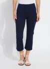 Lyssé Lizzette Bow Detail Crop Flare Denim (24" Inseam) In Blue