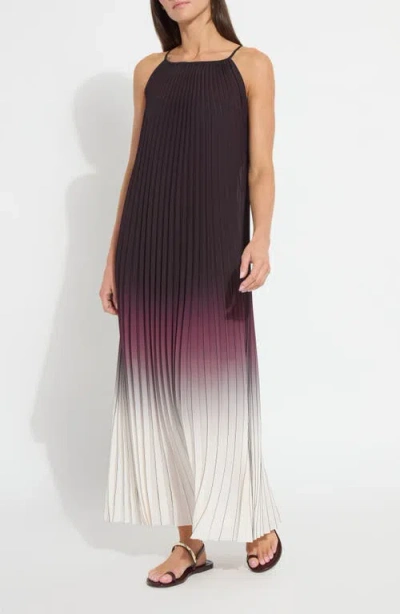 Lyssé Lorena Pleated Chiffon Midi Dress In Burgundy