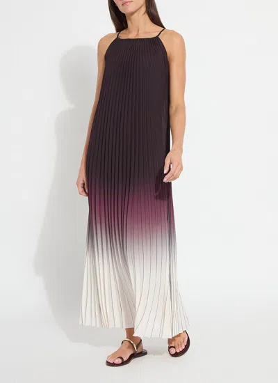 Lyssé Lorena Pleated Chiffon Midi Dress In Burgundy