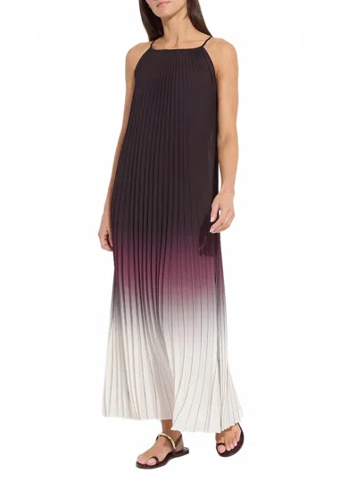 Lyssé Lorena Pleated Chiffon Midi Dress In Red In Purple