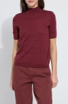 Lyssé Lysse Lottie Mock Neck Short Sleeve Sweater In Red