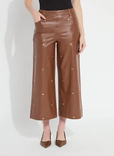 Lyssé Luanne Studded Vegan Leather Palazzo In Brown