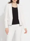 Lyssé Lysse Collarless Satin Trim Ponte Blazer In White