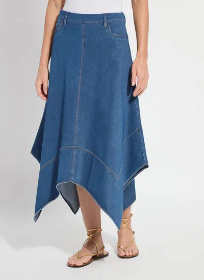 Lyssé Lucille Handkerchief Hem Denim Skirt In Multi