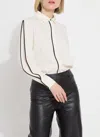 Lyssé Luna Blouse With Pleated Sleeves In Chalk In Neutral