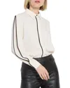 Lyssé Luna Blouse With Pleated Sleeves In Chalk In Chalk