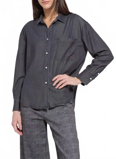 Lyssé Lunette St Chambray Shirt In Washed Black In Gray