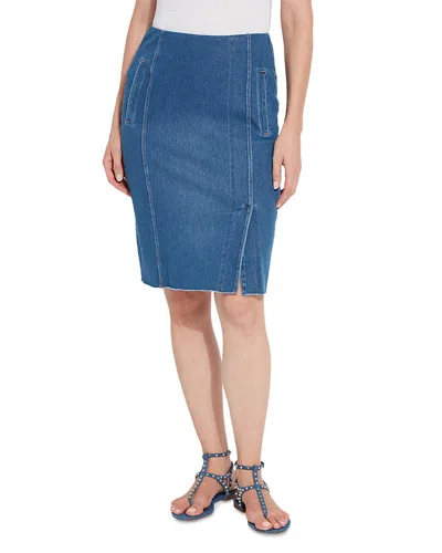 Lyssé Lysse Tess Braided Denim Pencil Skirt In Blue