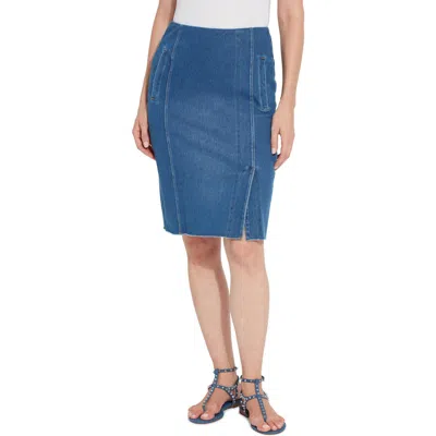 Lyssé Lysse Tess Braided Denim Pencil Skirt In Blue