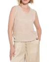 Lyssé Bria Sequin V-neck Sleeveless Sweater In Brown