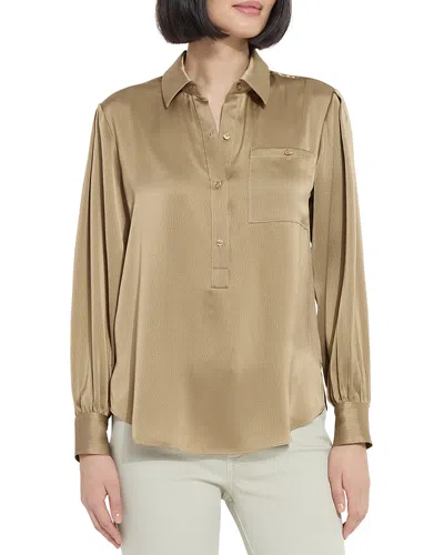 Lyssé Lysse Mabel Hammered Satin Popover Shirt In Neutral