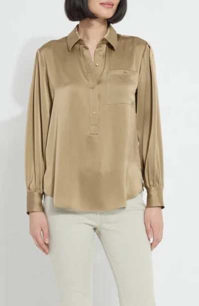 Lyssé Lysse Mabel Hammered Satin Popover Shirt In Neutral