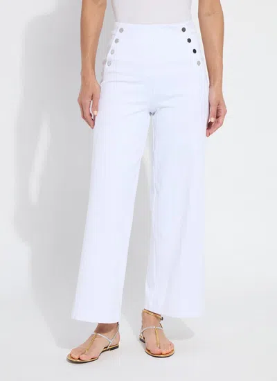 Lyssé Mallory Sailor Hi Waist Wide Leg Denim (28" Inseam) In White