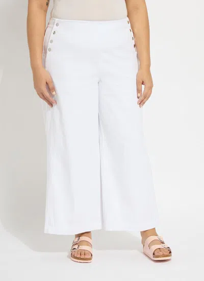 Lyssé Mallory Sailor Hi Waist Wide Leg Denim (plus Size, 28" Inseam) In White