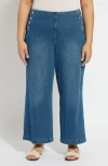 Lyssé Mallory Sailor Hi Waist Wide Leg Denim (plus Size, 28" Inseam) In Mid Wash