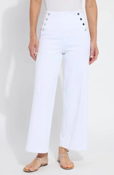 Lyssé Mallory Sailor High Waist Wide Leg Jeans In White