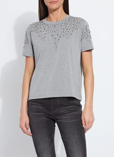LYSSÉ MALVA EMBELLISHED CREW NECK TOP