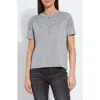 Lyssé Lysse Malva Rhinestone Embellished Short Sleeve Shirt In Gray