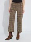 Lyssé Marceline Crystal Embellished Crop Pant In Brown