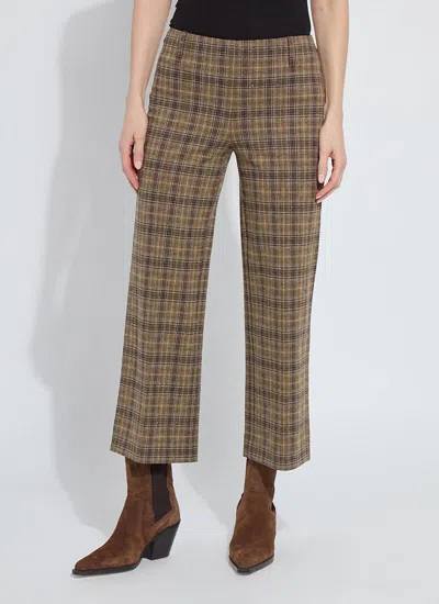 Lyssé Marceline Crystal Embellished Crop Pant In Brown