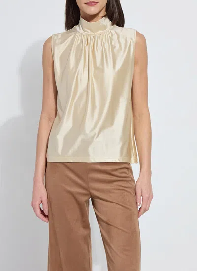 Lyssé Marcia Turtleneck Ruching Top In Neutral