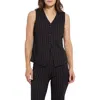 Lyssé Marisa Ponte Vest In Soft Stripe In Black Soft Soothing Stripe