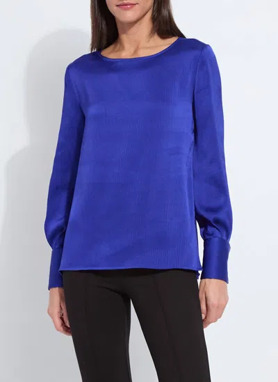 Lyssé Marietta French Cuff Blouse In Cobalt Night In Blue