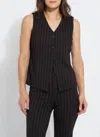 Lyssé Marisa Ponte Vest In Soft Stripe In Multi