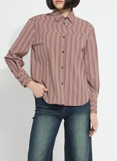 Lyssé Marjorie Placed Print Button Up Shirt In Pink