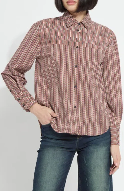 Lyssé Lysse Marjorie Placed Print Shirt In Red