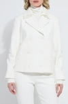 Lyssé Maude Cropped Peacoat In Snow White In White
