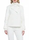Lyssé Maude Cropped Peacoat In Snow White In White
