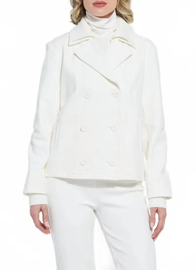 LYSSÉ MAUDE CROPPED PEACOAT IN SNOW WHITE