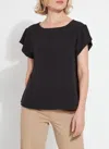 Lyssé Lysse Melodie Boat Neck Woven Top In Black