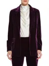Lyssé Mercer Stretch Velvet Blazer In Royalty In Burgundy