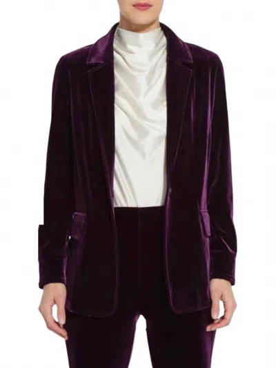 LYSSÉ MERCER STRETCH VELVET BLAZER IN ROYALTY