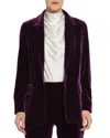 Lyssé Mercer Stretch Velvet Blazer In Royalty In Black
