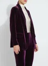 Lyssé Mercer Stretch Velvet Blazer In Royalty In Multi